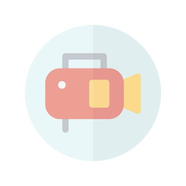 Video Çağrısı Düz Işık Vektörü Simgesi Tasarımı