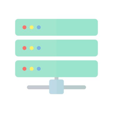 Sunucu Düz Işık Vektörü Simgesi Tasarımı