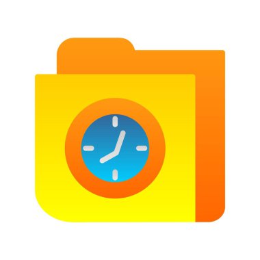 Saat Dizini Düz Gradyan Vektör Simgesi Tasarımı