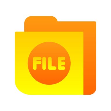 Dosya Düz Gradyan Vektör Simgesi Tasarımı