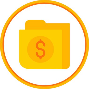 Para Birimi Düz Çember Vektör Simgesi Tasarımı