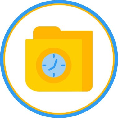 Saat Düz Çember Vektörü Simge Tasarımı