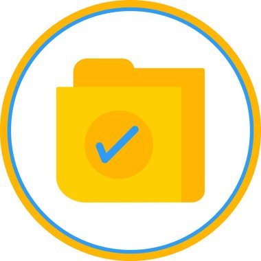 Dizin Düz Çember Vektör Simgesi Tasarımı Kontrol Edildi