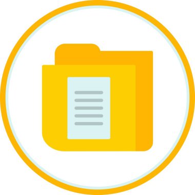 Belge Düz Çember Vektör Simgesi Tasarımı