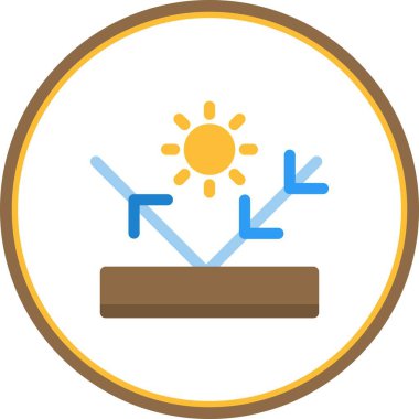 Düz Yansımalı Düz Çember Vektör Simgesi Tasarımı