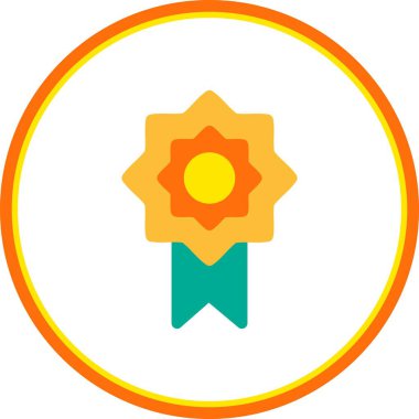 Rozet Düz Çember Vektör Simgesi Tasarımı