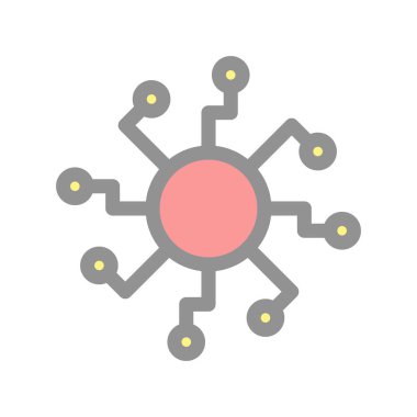 Devre İçi Dolu Işık Vektörü Simgesi Tasarımı