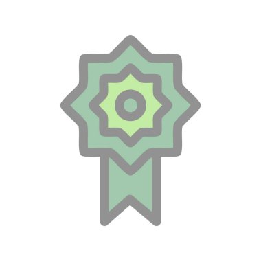 Rozet Doldurulmuş Işık Vektörü Simgesi Tasarımı