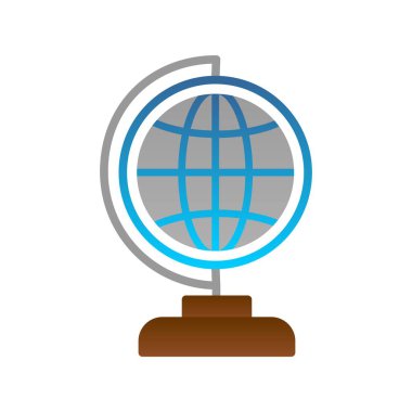 Dünya Düz Gradyan Vektör Simgesi Tasarımı