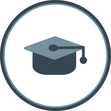 Education Cap Düz Çember Vektör Simgesi Tasarımı