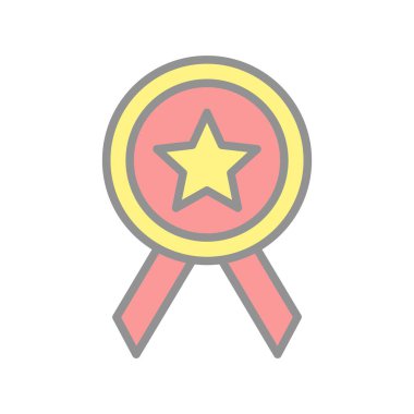 Madalya Doldurulmuş Işık Vektörü Simgesi Tasarımı