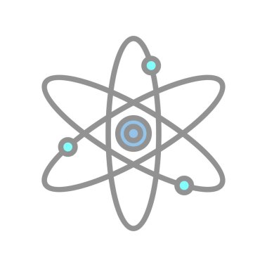 Atom Doldurulmuş Işık Vektörü Simgesi Tasarımı