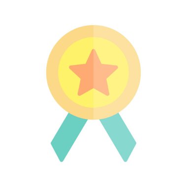 Madalya Düz Işık Vektörü Simgesi Tasarımı