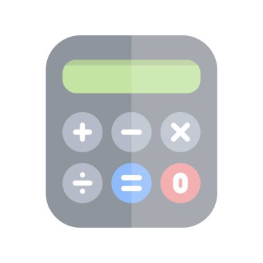 Hesap Makinesi Düz Işık Vektörü Simgesi Tasarımı