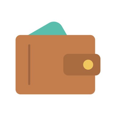 Cüzdan Düz Vektör Simgesi Tasarımı