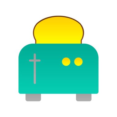 Tost Makinesi Düz Gradyan Vektör Simgesi Tasarımı