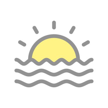 Günbatımı Doldurulmuş Işık Vektörü Simgesi Tasarımı