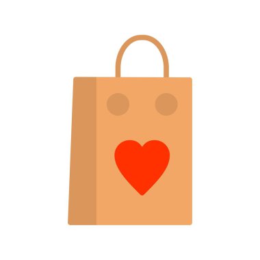 Aşk Çantası Düz Vektör Simgesi Tasarımı
