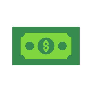 Dolar Notu Düz Vektör Simgesi Tasarımı
