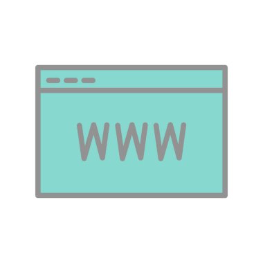 Web Sitesi Dolu Işık Vektörü Simgesi Tasarımı