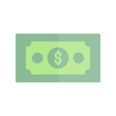 Dolar Notu Düz Işık Vektörü Simgesi Tasarımı