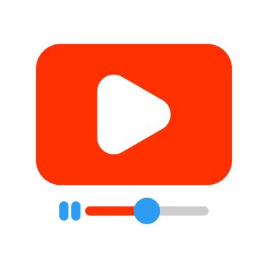 Video Oynat Düz Vektör Simgesi Tasarımı