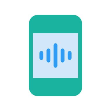 Ses Kaydedici Düz Vektör Simgesi Tasarımı