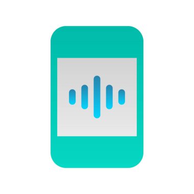 Ses Kaydedici Düz Gradyan Vektör Simgesi Tasarımı