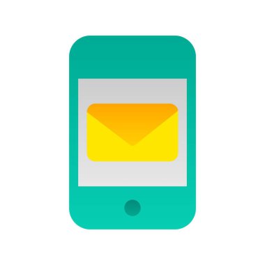 E- posta Düz Gradyan Vektör Simgesi Tasarımı