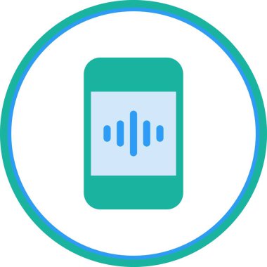 Ses Kaydedici Düz Çember Vektör Simgesi Tasarımı