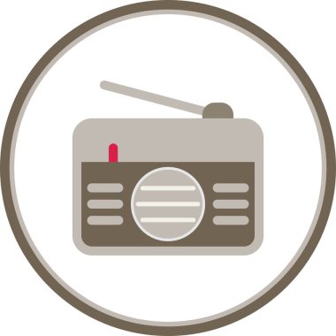 Radyo Düz Çember Vektör Simgesi Tasarımı