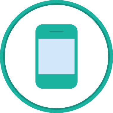 Akıllı Telefon Düz Çember Vektör Simgesi Tasarımı