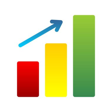 Büyüme Düz Gradyan Vektör Simgesi Tasarımı