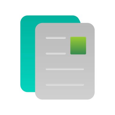 Belge Düz Gradyan Vektör Simgesi Tasarımı