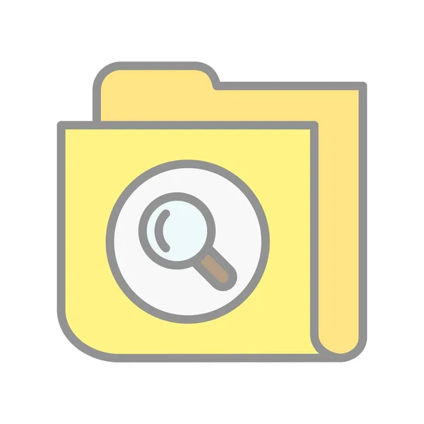 Search Folder Filled Light Vector Icon Desig — Stock Vector