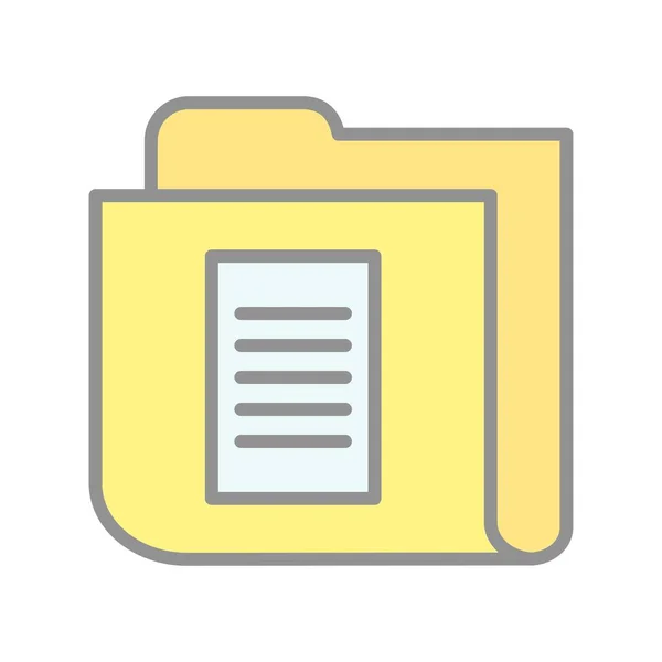 Document Folder Filled Light Vector Icon Desig — Stock Vector