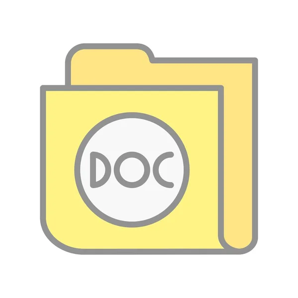Doc Folder Gevuld Licht Vector Icon Desig — Stockvector