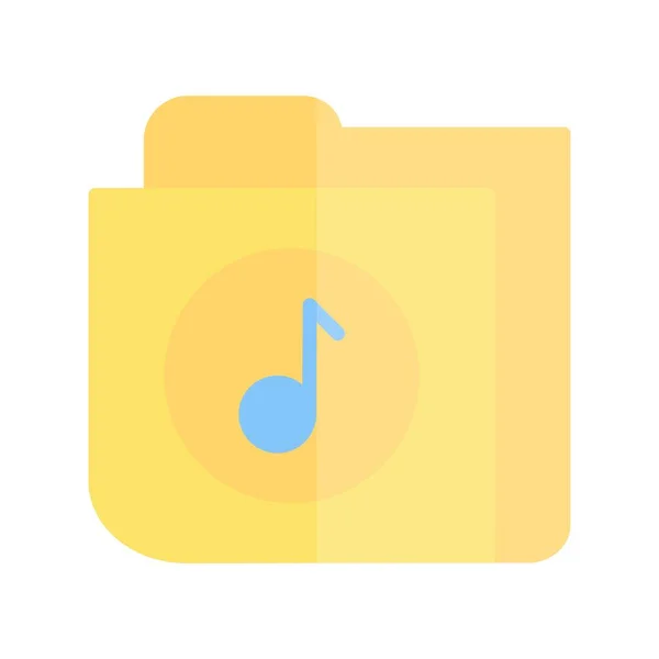 Pasta Música Flat Light Vector Icon Desig — Vetor de Stock