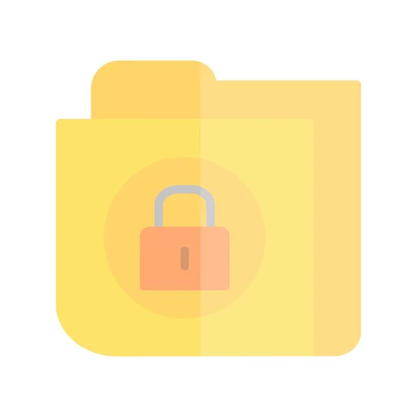 Secure Folder Flat Light Vector Icon Desig — Stock Vector