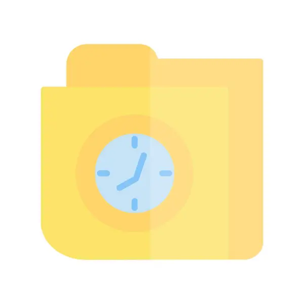 Reloj Carpeta Luz Plana Vector Icono Desig — Vector de stock