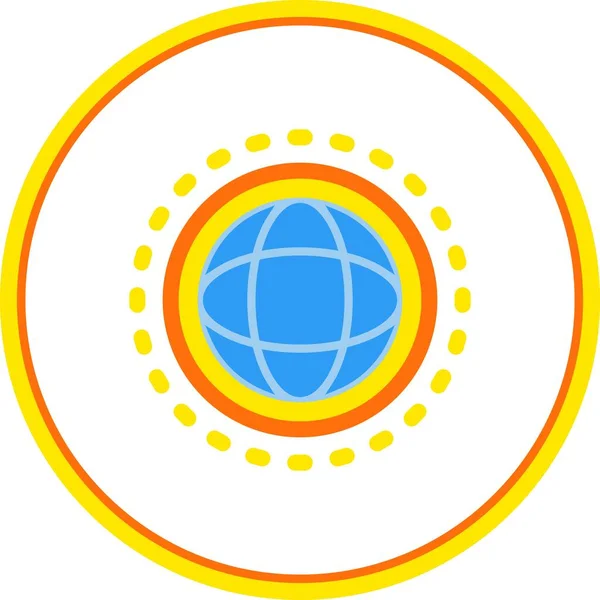 Planet Flat Circle Vector Icon Desig — Stockový vektor