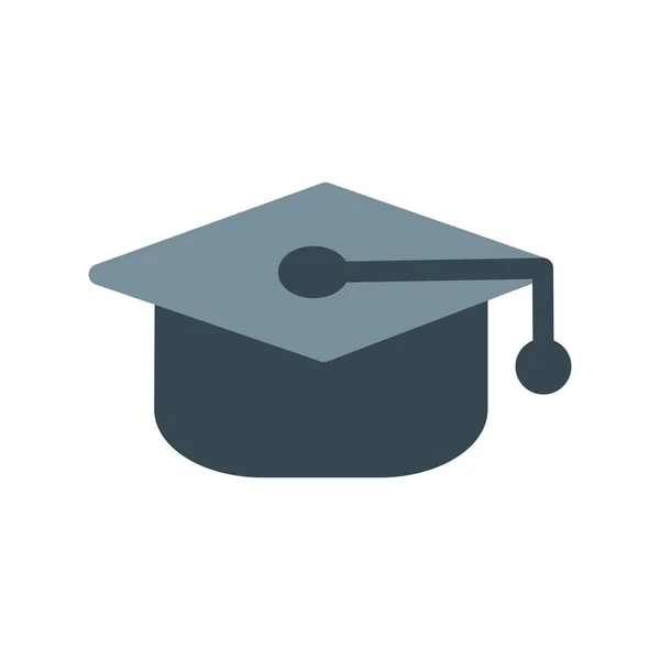 Onderwijs Cap Flat Vector Icon Ontwerp — Stockvector