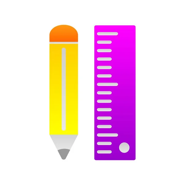 Pencil Scale Flat Gradient Vector Icon Desig — Stock Vector