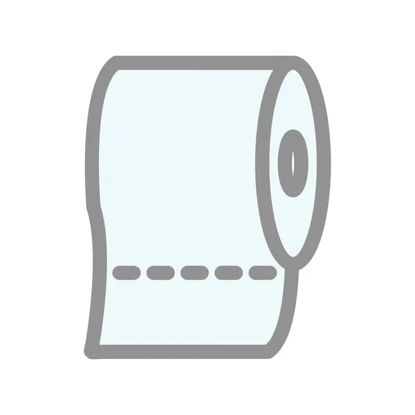 Туалетная Бумага Залила Свет Векторной Иконы — стоковый вектор