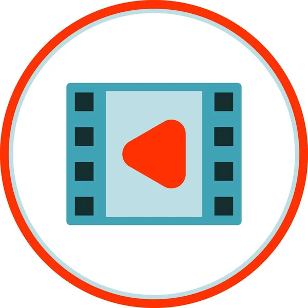 Film Strip Flat Circle Vector Icon Desig — Stockový vektor