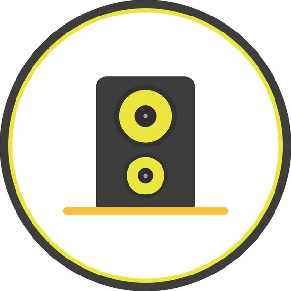 Lautsprecher Flat Circle Vector Icon Desig — Stockvektor