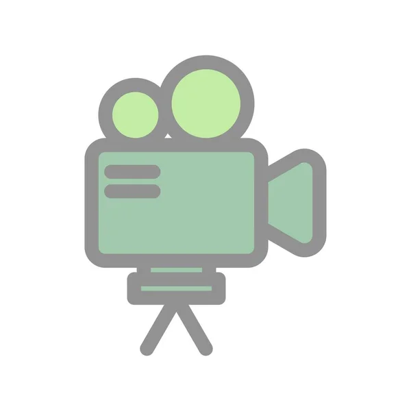 Video Camera Filled Light Vector Icon Desig — Stock Vector
