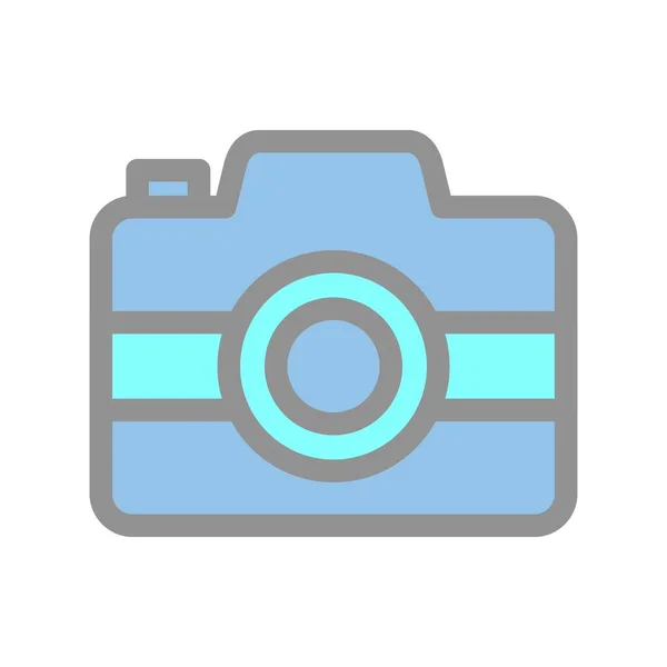 Photo Camera Filled Light Vector Icon Desig — Stock Vector