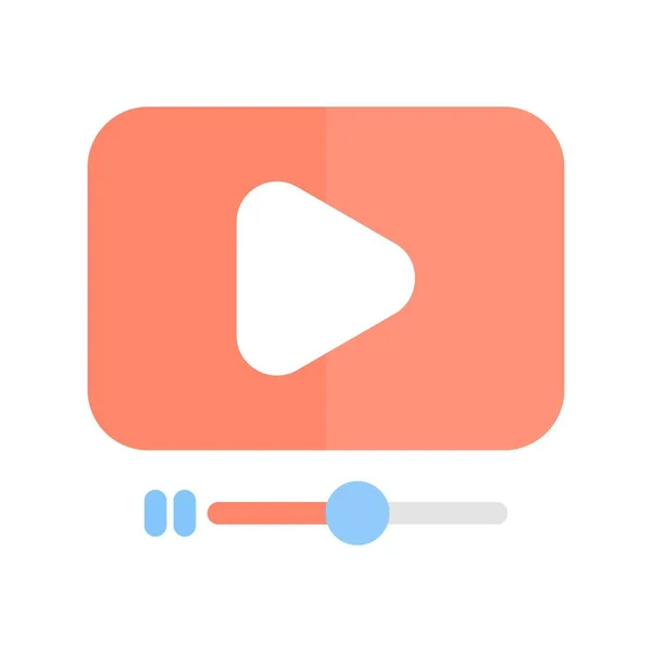 Video Play Luz Plana Vector Icono Desig — Vector de stock