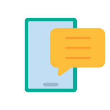 İleti Düz Vektör Simgesi Tasarımı